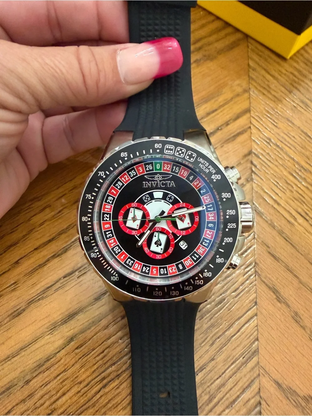 Invicta Aviator Monte Carlo Black and Red Chronograph Watch